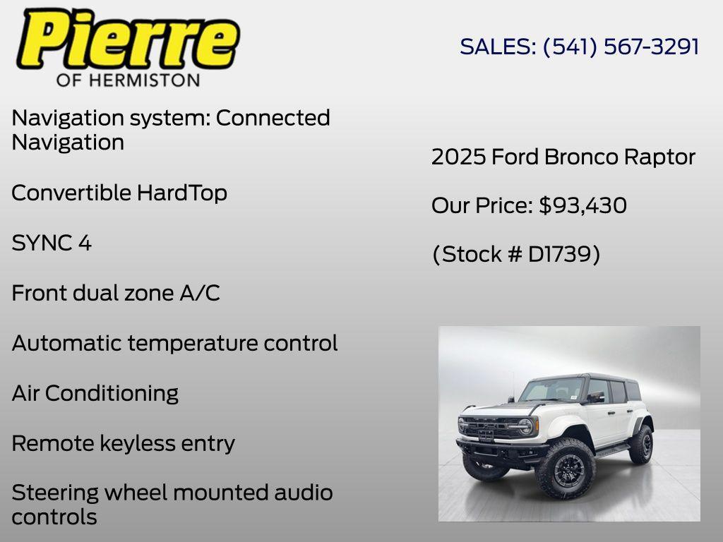 new 2025 Ford Bronco car, priced at $93,430