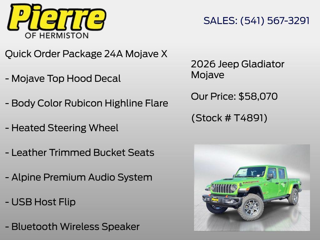 new 2026 Jeep Gladiator car, priced at $62,570