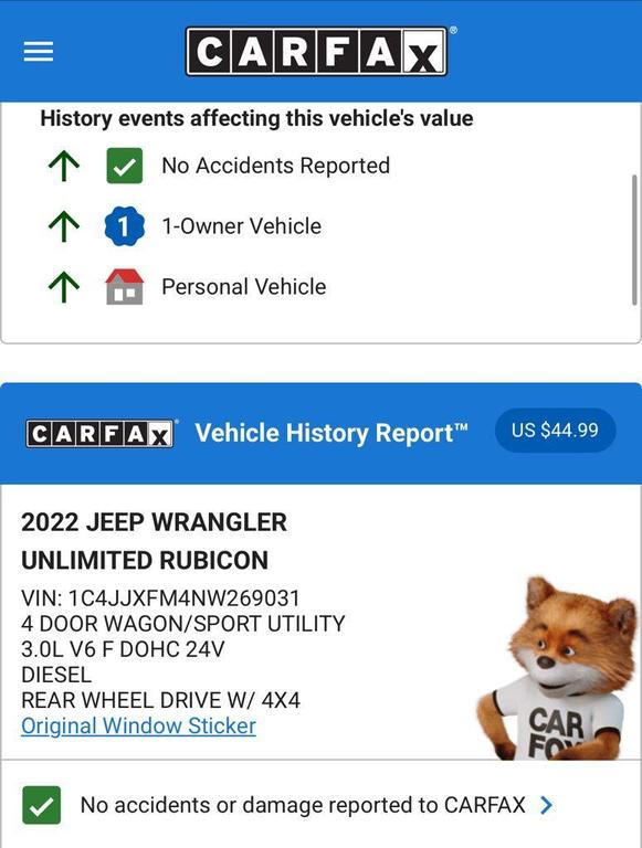 used 2022 Jeep Wrangler Unlimited car, priced at $39,974