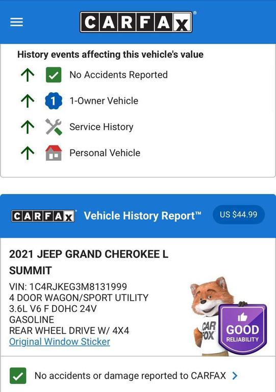 used 2021 Jeep Grand Cherokee L car, priced at $32,974