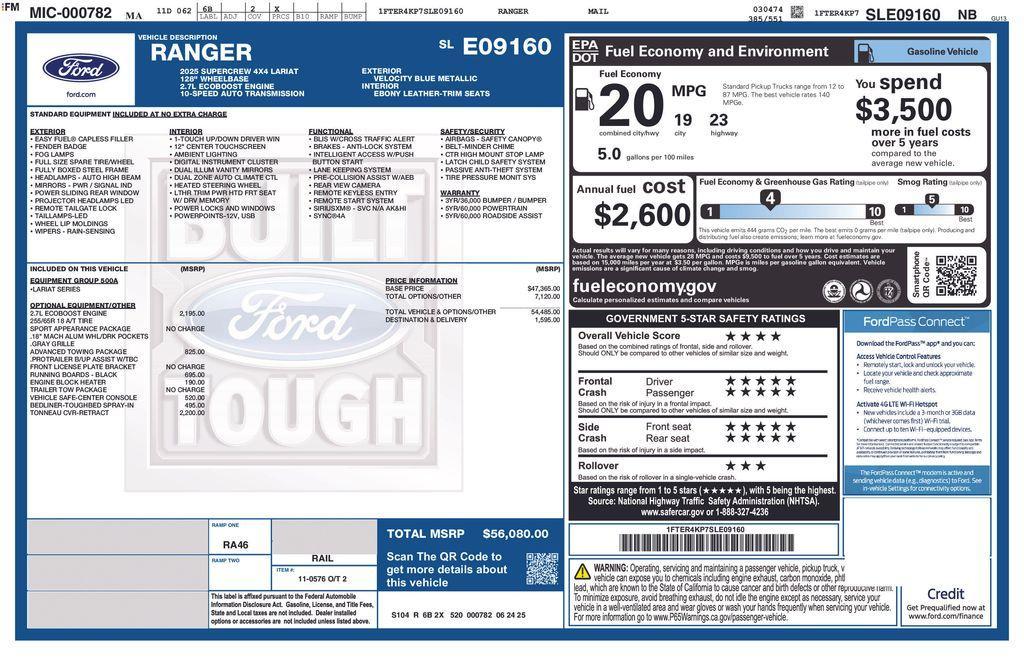 used 2025 Ford Ranger car, priced at $50,690