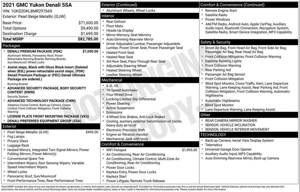 used 2021 GMC Yukon car, priced at $52,429