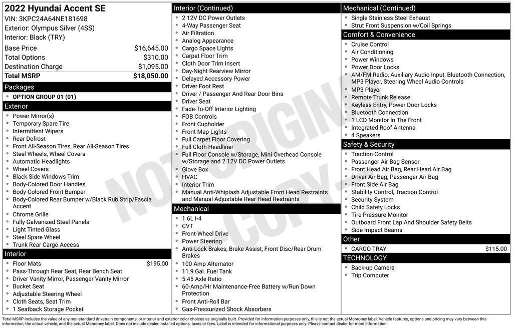 used 2022 Hyundai Accent car, priced at $13,530