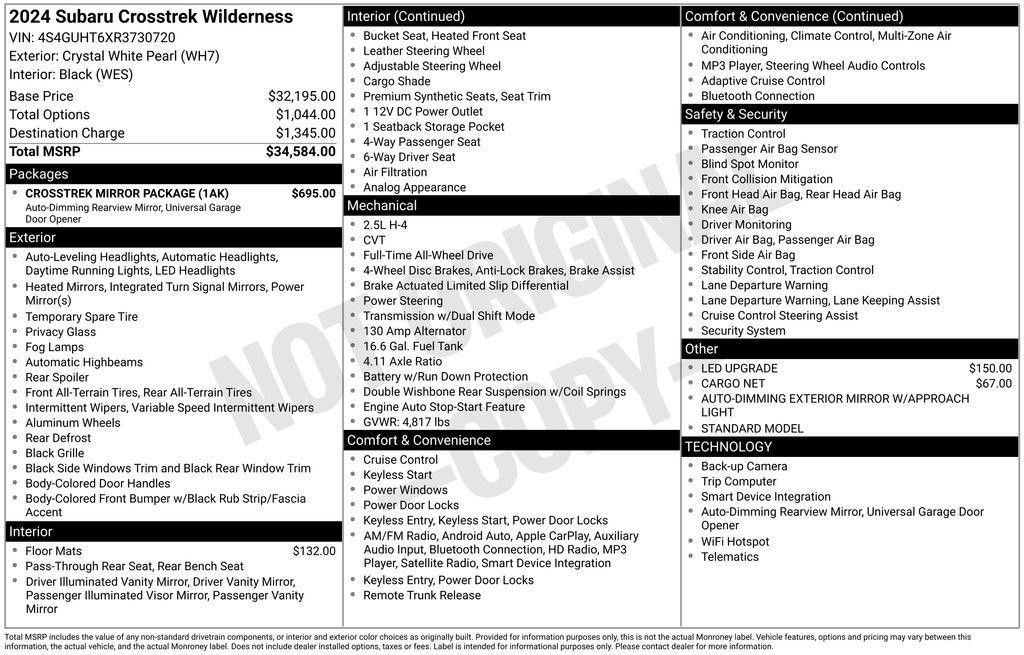 used 2024 Subaru Crosstrek car, priced at $28,500