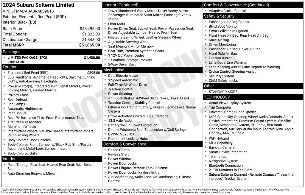used 2024 Subaru Solterra car, priced at $27,873