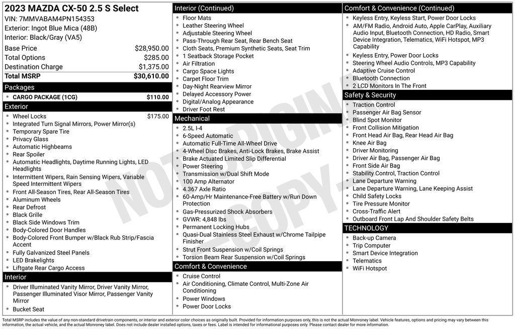 used 2023 Mazda CX-50 car, priced at $24,661