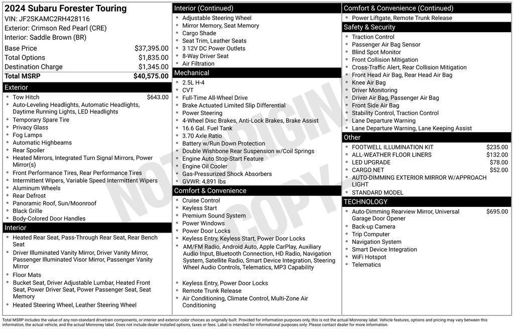 used 2024 Subaru Forester car, priced at $33,882
