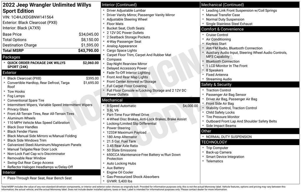 used 2022 Jeep Wrangler Unlimited car, priced at $31,300