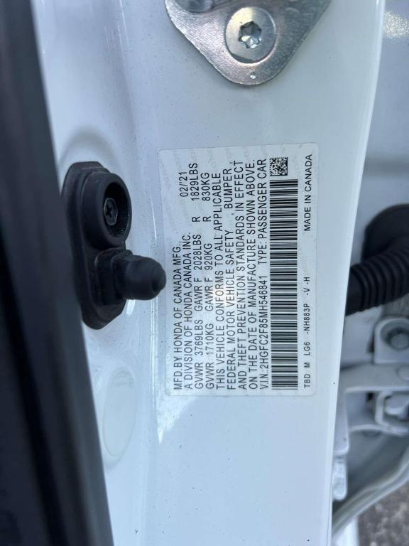 used 2021 Honda Civic car, priced at $16,345