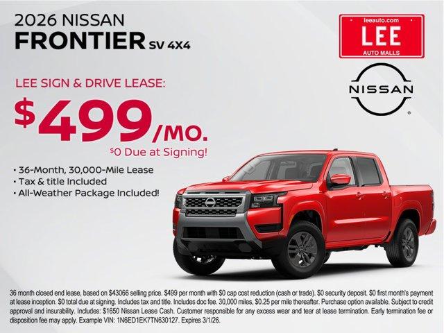 new 2026 Nissan Frontier car, priced at $39,795