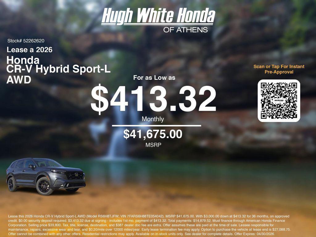 new 2026 Honda CR-V Hybrid car, priced at $41,675