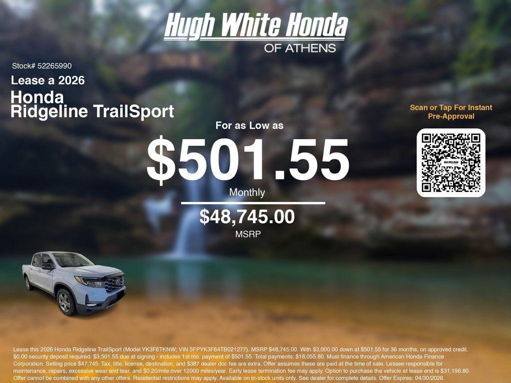 new 2026 Honda Ridgeline car, priced at $48,745