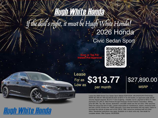 new 2026 Honda Civic car, priced at $27,890