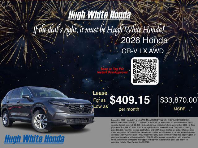 new 2026 Honda CR-V car, priced at $33,870