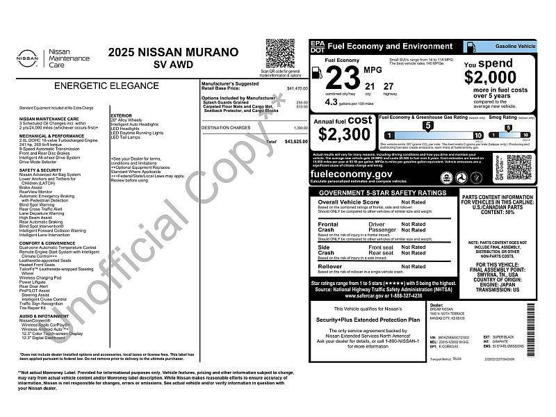 used 2025 Nissan Murano car, priced at $33,189