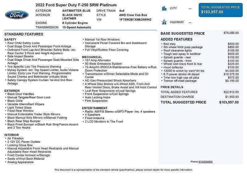 used 2022 Ford F-250 car, priced at $61,875