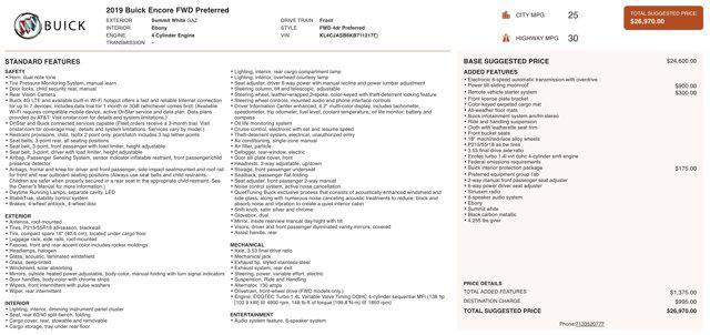 used 2019 Buick Encore car, priced at $10,745