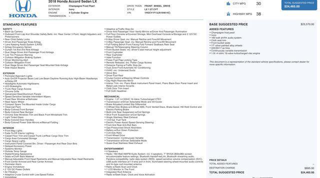 used 2018 Honda Accord car, priced at $15,200