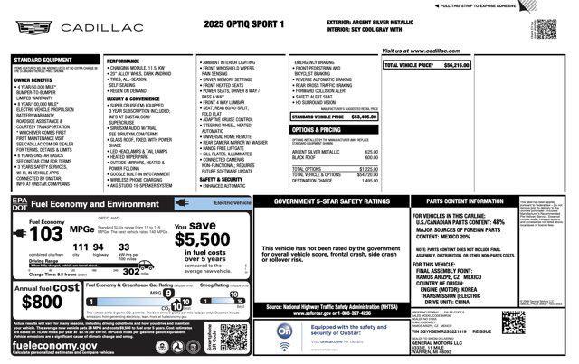used 2025 Cadillac OPTIQ car, priced at $41,900