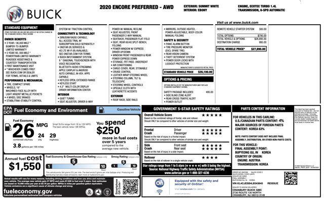 used 2020 Buick Encore car, priced at $13,445