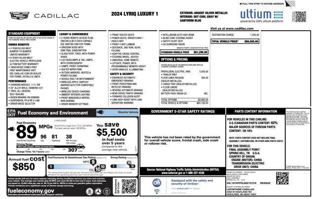 used 2024 Cadillac LYRIQ car, priced at $35,000