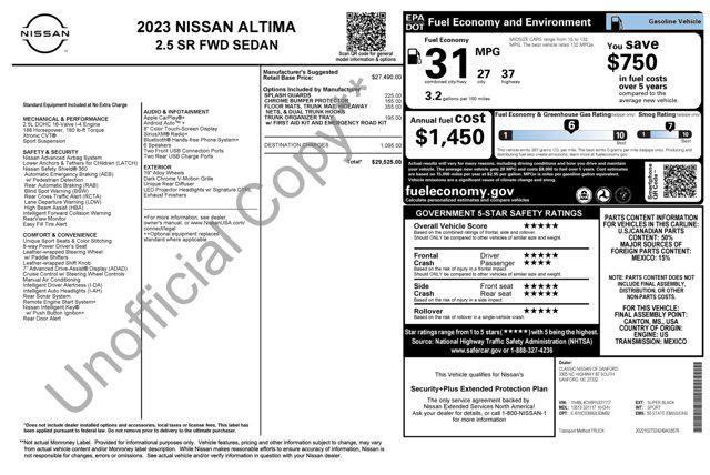 used 2023 Nissan Altima car, priced at $15,500