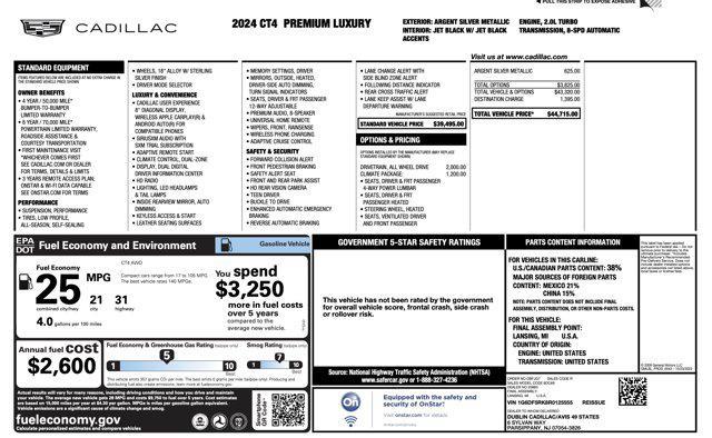 used 2024 Cadillac CT4 car, priced at $26,600