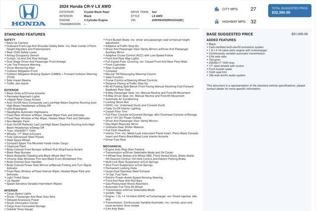 used 2024 Honda CR-V car, priced at $29,100