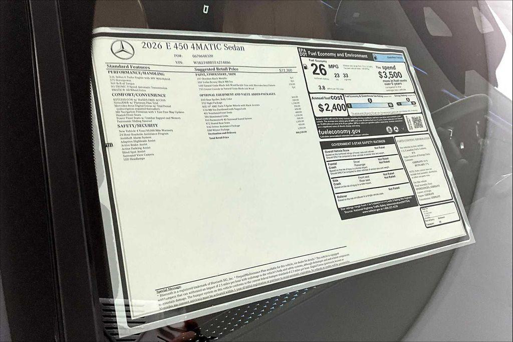 new 2026 Mercedes-Benz E-Class car, priced at $84,400