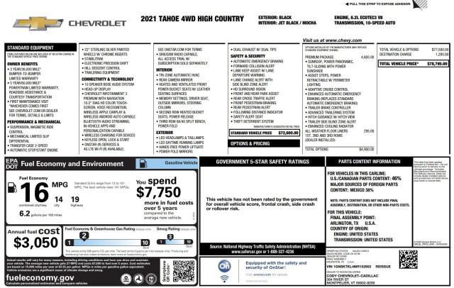 used 2021 Chevrolet Tahoe car, priced at $59,900