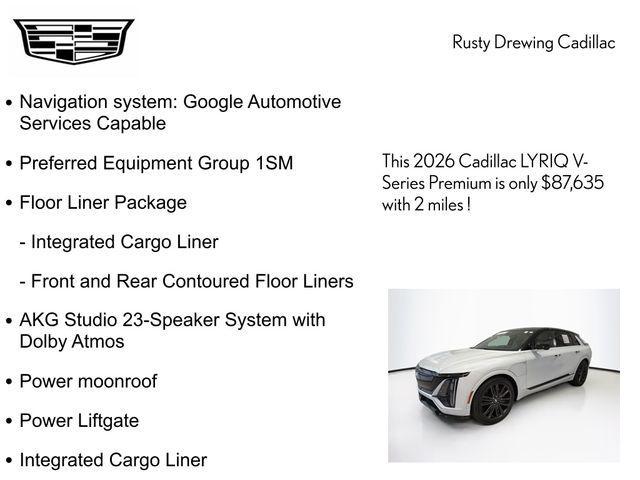 new 2026 Cadillac LYRIQ car, priced at $87,635