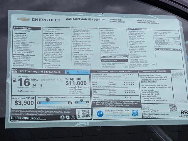 new 2026 Chevrolet Tahoe car, priced at $91,610
