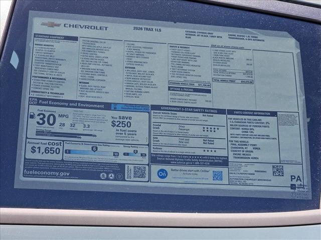 new 2026 Chevrolet Trax car, priced at $24,740