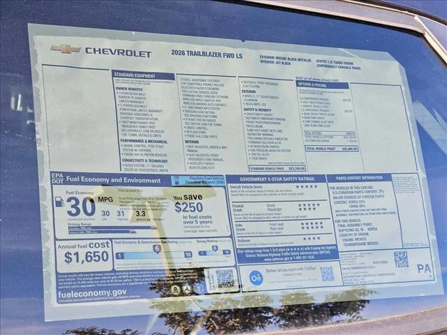 new 2026 Chevrolet TrailBlazer car, priced at $24,990