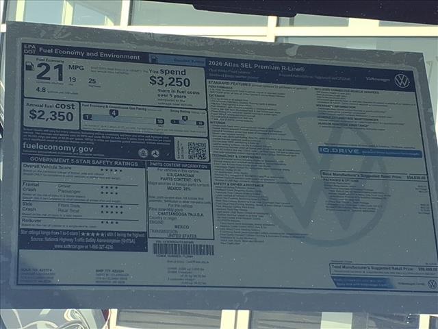 new 2026 Volkswagen Atlas car, priced at $58,499