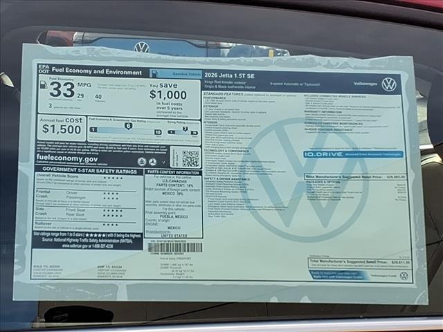 new 2026 Volkswagen Jetta car, priced at $29,611