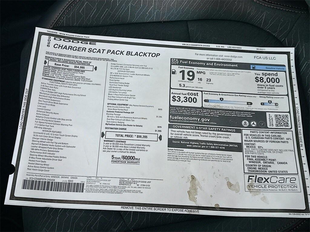 new 2026 Dodge Charger car, priced at $55,681