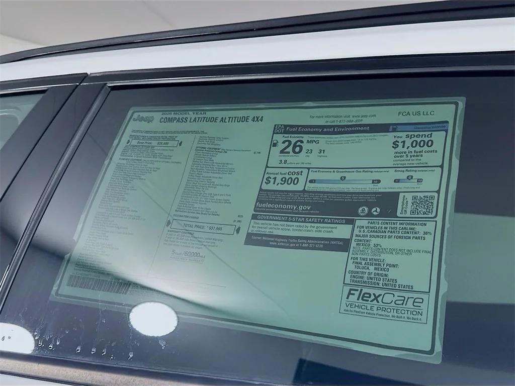 new 2026 Jeep Compass car, priced at $30,154