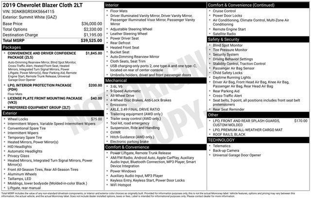 used 2019 Chevrolet Blazer car, priced at $18,995