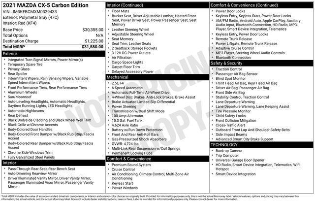 used 2021 Mazda CX-5 car, priced at $22,495