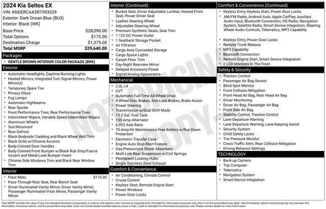 used 2024 Kia Seltos car, priced at $23,399