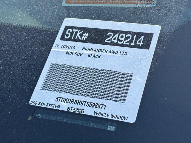 new 2026 Toyota Highlander car, priced at $53,158