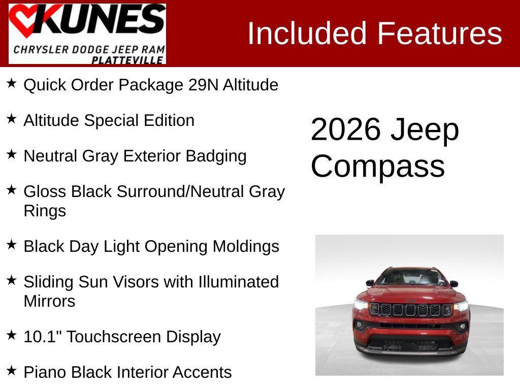 new 2026 Jeep Compass car, priced at $32,147