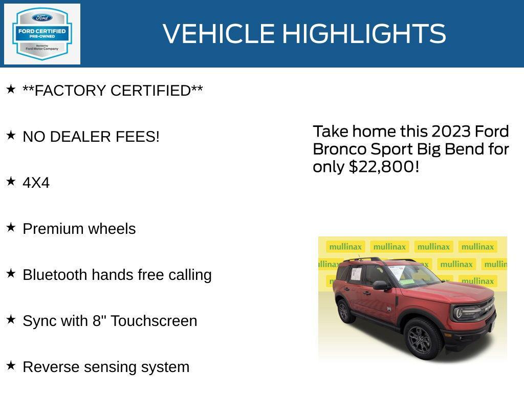 used 2023 Ford Bronco Sport car, priced at $22,800