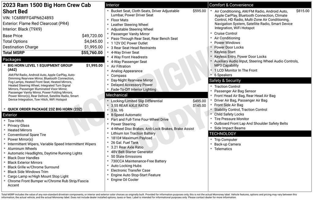 used 2023 Ram 1500 car, priced at $35,500