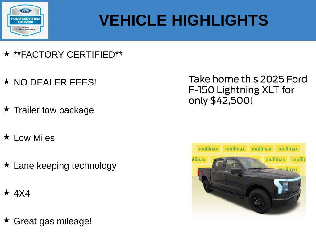 used 2025 Ford F-150 Lightning car, priced at $42,500