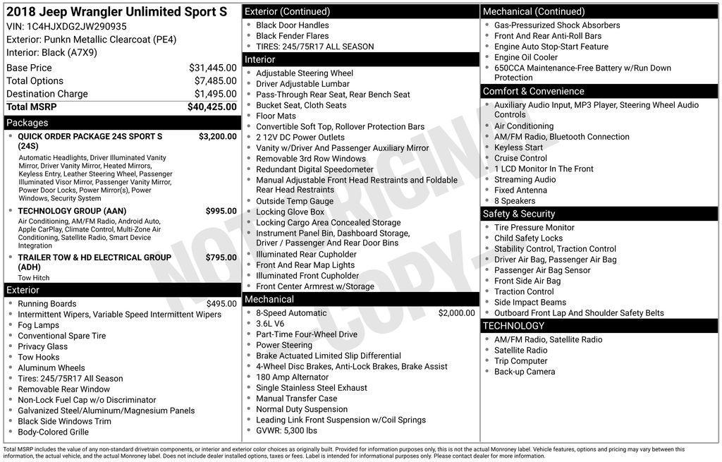 used 2018 Jeep Wrangler Unlimited car, priced at $17,501