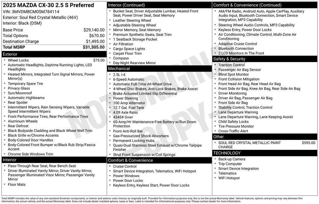 used 2025 Mazda CX-30 car, priced at $23,000