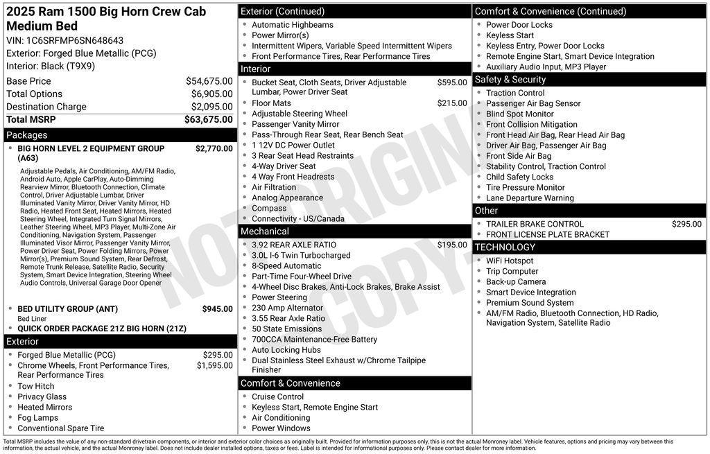 used 2025 Ram 1500 car, priced at $41,500