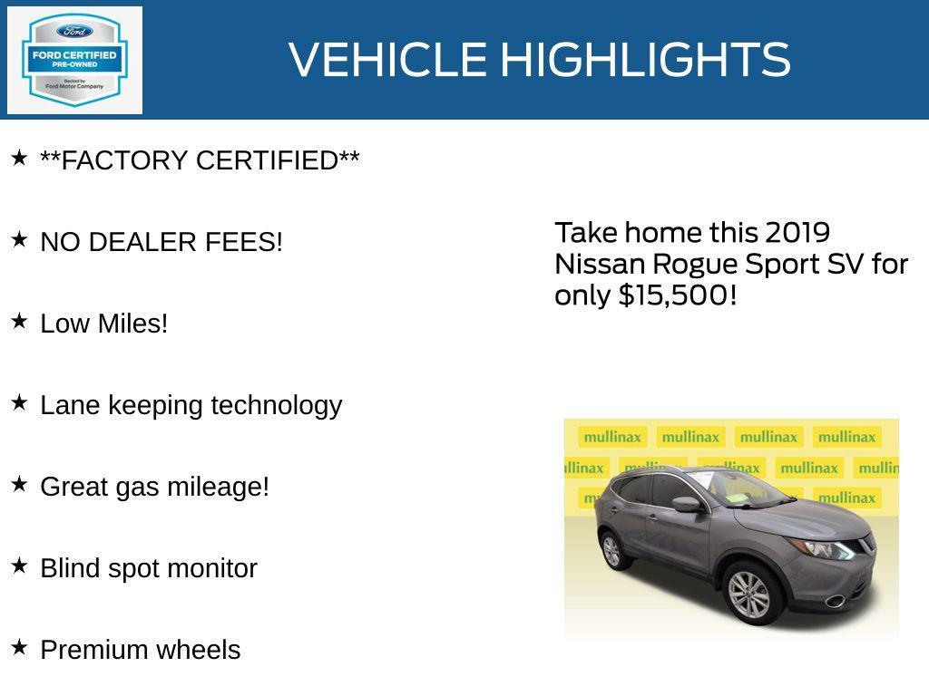 used 2019 Nissan Rogue Sport car, priced at $15,500